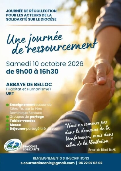 10 octobre : Récollection pour tous les bénévoles acteurs dans la solidarité