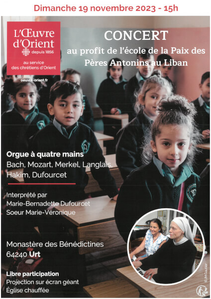 19 novembre, 15 h, Urt : Concert au profit de l'école de la Paix au Liban