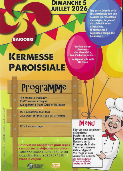 Dimanche 5 juillet : kermesse de Baigorri